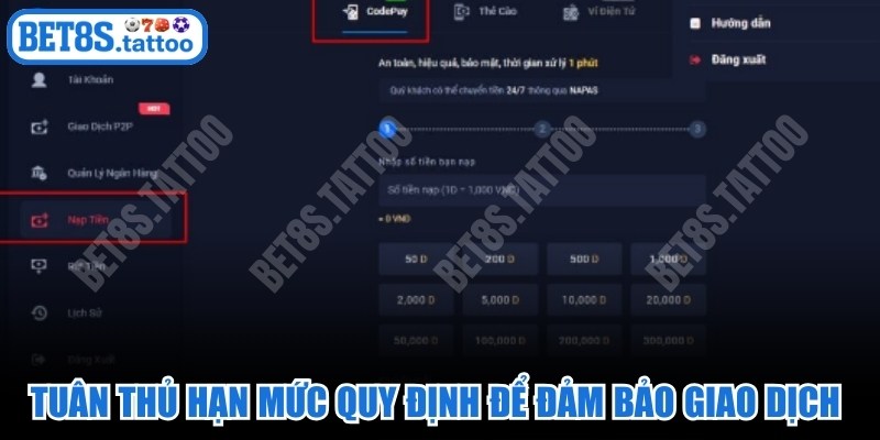 Tuân thủ hạn mức quy định để đảm bảo giao dịch suôn sẻ, thành công